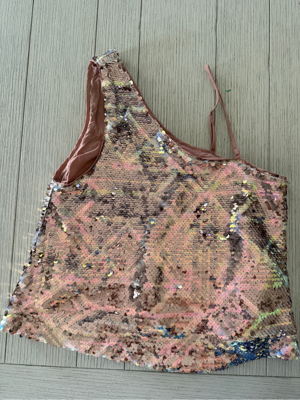 Free People Aparkle Dust Sequin One-Shoulder Top Size XS